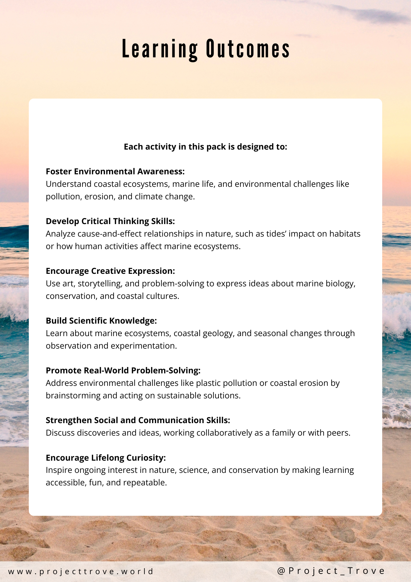 Free Instant Download | Parents & Teachers Guide for 'PurposeFul Beach Days'